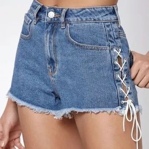 PacSun High Rise Lace Up Shorts